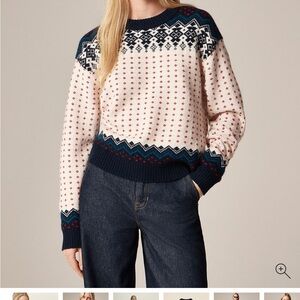 J Crew Fair Isle crewneck sweater in vintage wool